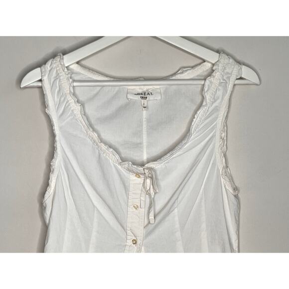 The Great. The Abbey Top Sleeveless Button-Front Tank Top True White Women's XS - Picture 6 of 10